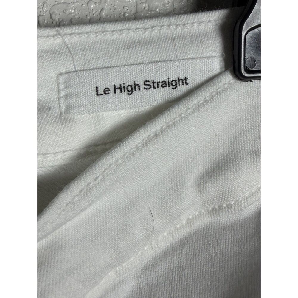 FRAME Le High Straight Jeans 28 White Fringe Frayed Ankle Crop High Rise Denim - Picture 4 of 8
